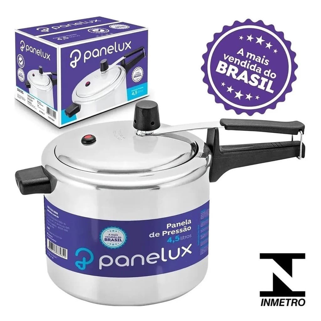 Panela de Pressão 4,5litros Panelux Linha Classic Alto Brilho a Mais Vendida do Brasil