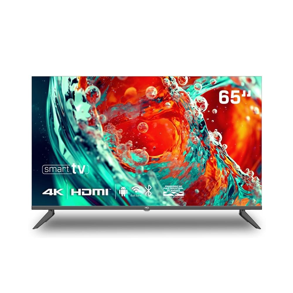 Smart Tv Hq 65" 4K Tela Sem Bordas Sistema Android Design Slim Hqs65nkhm