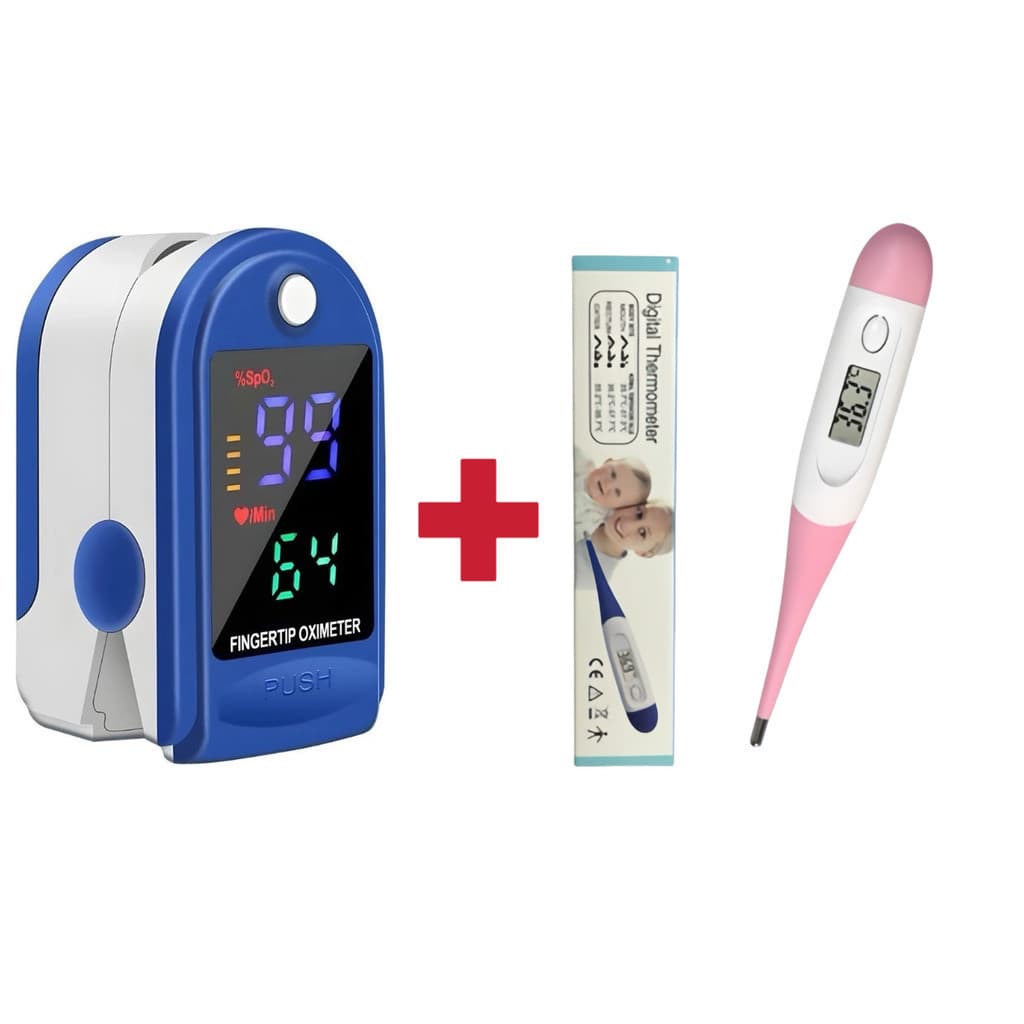 Kit Precisão de Medição do Termômetro Digital + Oxímetro de Pulso