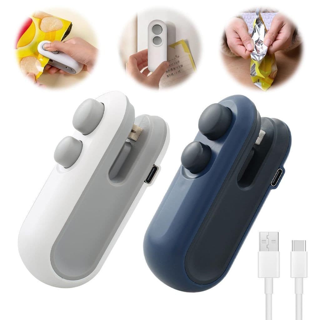 1/2/3/4Kit Peças Mini Máquina Seladora Recarregável para Embalagens Plásticas - Selagem Rápida/ Alta Qualidade/ Promoção