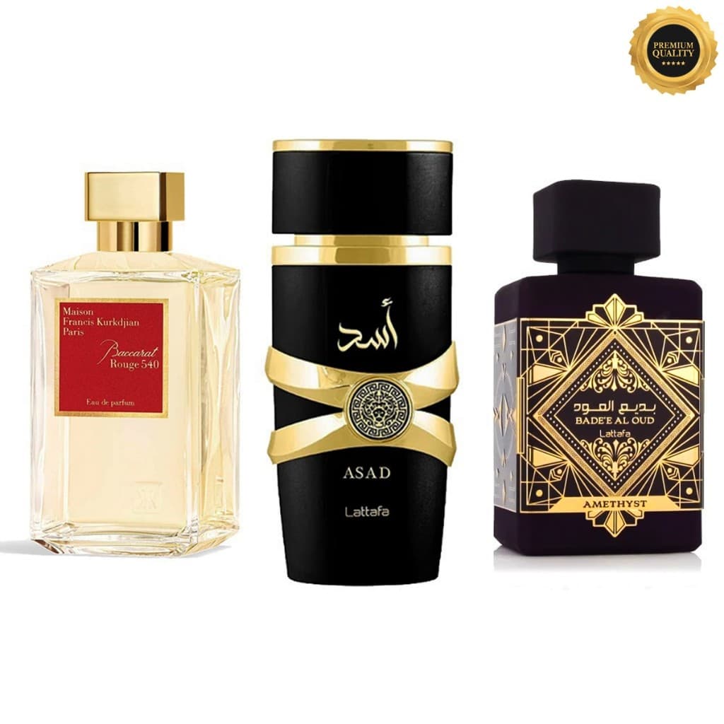 Kit 03 Perfume Masculino Arabe Importado Fragancia Concentrada Otima Fixação