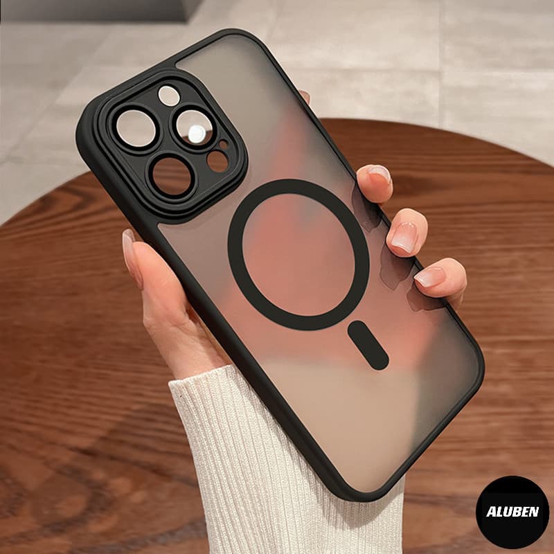Capa de Carga Choque Magsafe de Case Capinha Fosca (1)De Celular para Smartphone 17 11 12 13 14 15 Pro Max 16 Promax