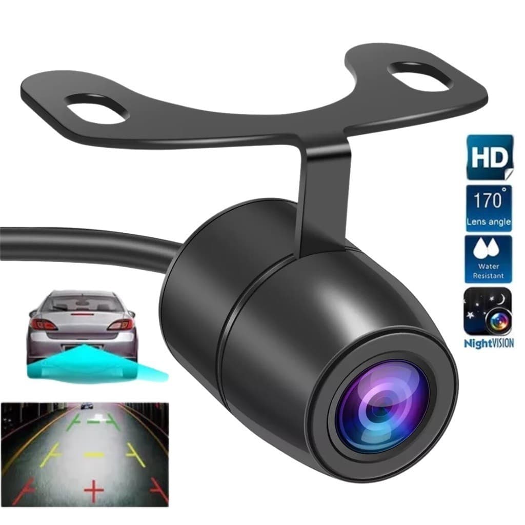 Câmera de Ré Parking Visão Noturna Colorida Estacionamento Automotiva Prova D'água Ajuste 360 Graus