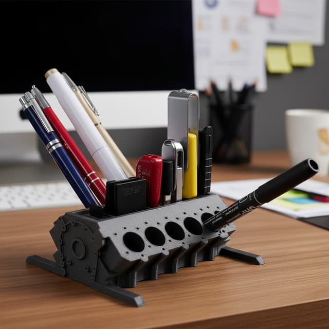 Porta Lápis Caneta Motor V10 Pen Drive SSD Cartão de Memória