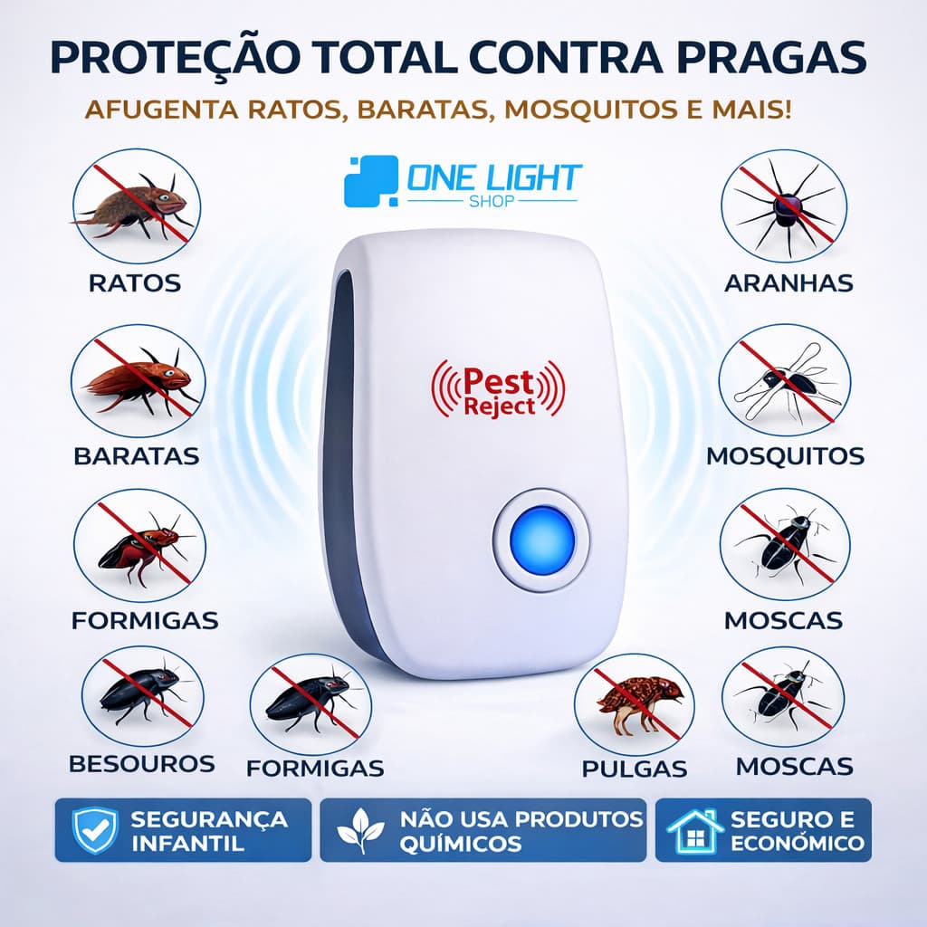 Repelente Ultrassônico Eletrônico Bivolt Anti Mosquitos Baratas Ratos Morcegos Fly Sparrow
