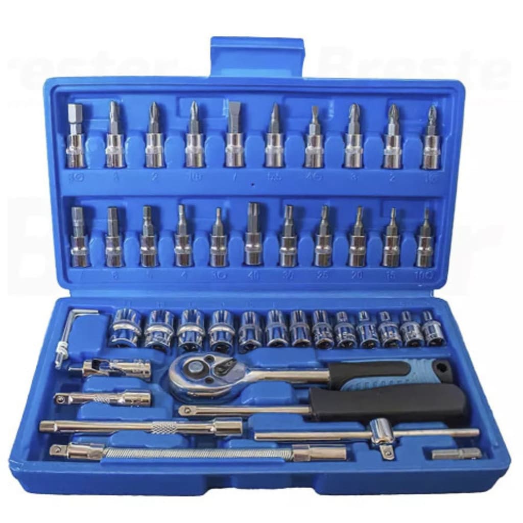 Kit 46 Chave Catraca Jogo de Soquetes Allen Torx Ferramentas