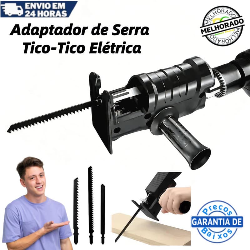 Kit Serra Adaptador de Serra Tico-Tico Elétrica para Furadeira e Parafusadeira,Ferramenta de Corte p/Madeira