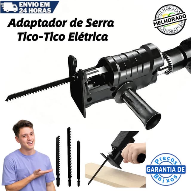 Kit Serra Adaptador de Serra Tico-Tico Elétrica para Furadeira e Parafusadeira,Ferramenta de Corte p/Madeira
