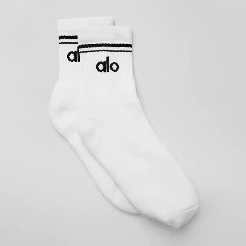 Meias Alo Mais Vendidas, Meias Cano Médio, Algodão, Antiderrapante, Silicone, Toalha, Fundo, Meias Esportivas Femininas