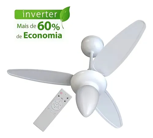 Ventilador de Teto Inverter Wind com Controle Ventisol Cor Branco Diâmetro 96cm 96 Cm 127/220v Plástico 3