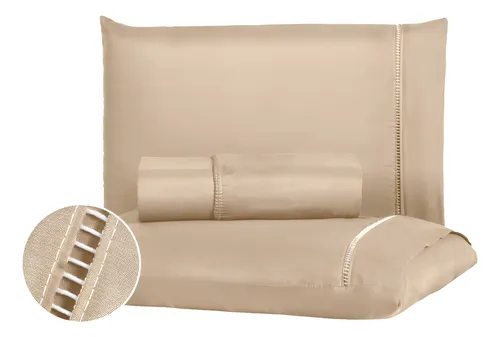 Jogo de Lençol Queen 3 Peças 400 Fios C/ Elástico Hotel