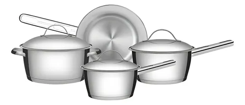 Jogo de Panelas com 4 Peças Aço Inox Allegra Tramontina