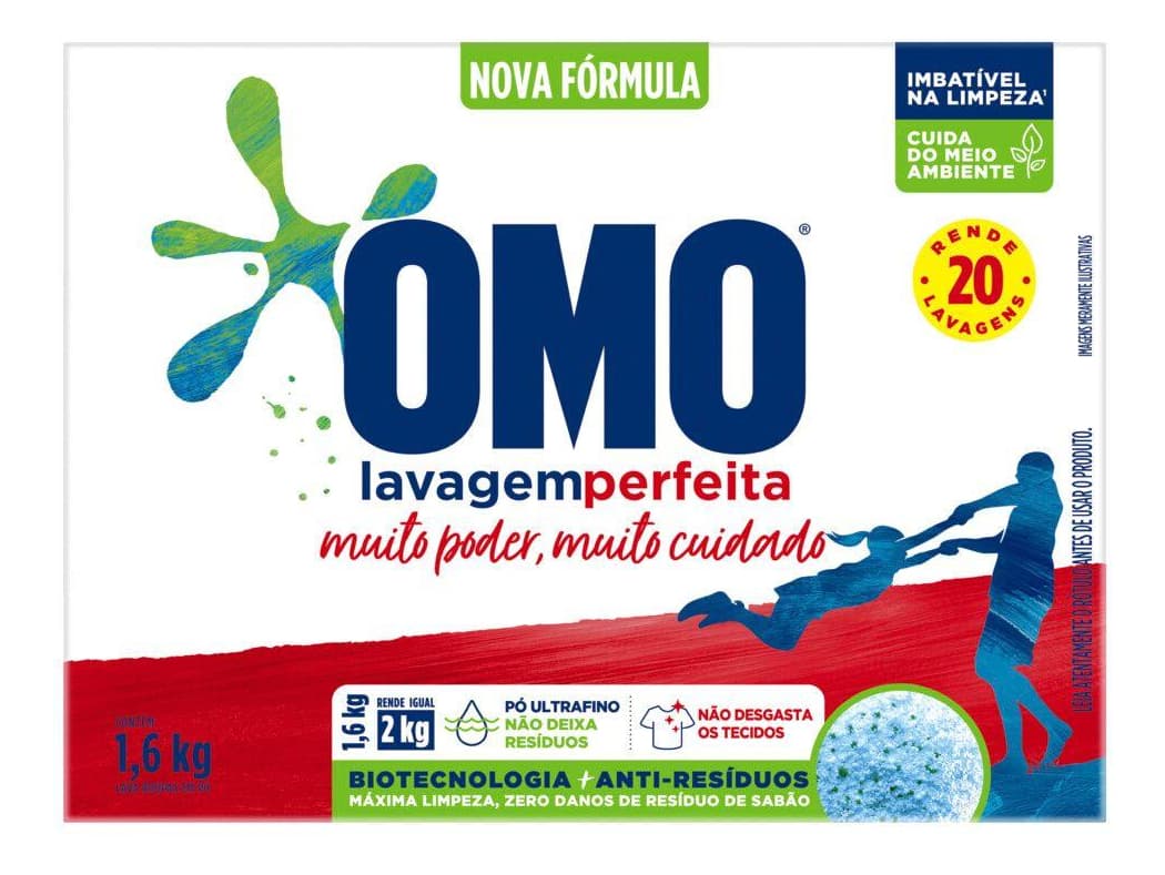 Omo Lavagem Perfeita Sabão em Pó Caixa 1.6kg
