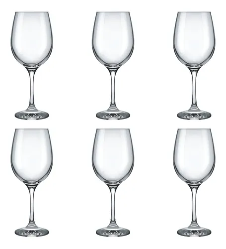 Jogo 6 Taças de Vidro Vinho/água 490ml Nadir Figueiredo Barone Transparente