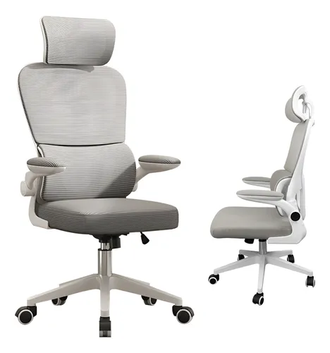 Cadeira Escritório Python Fly Ergonômica Branca Cinza Giratória Xhocb07 Branco/cinza Malha