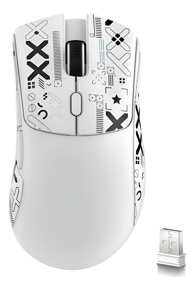 Attack Shark Mouse para Jogos Sem Fio R1,conexão de Três Mod Cor Adesivo Branco e Antiderrapante