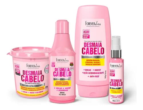 Kit Desmaia Cabelo Shampoo Condicionador Sérum e Máscara 350