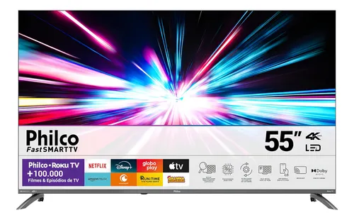 Smart Tv 55 Philco 4K Uhd Roku Tv Dolby Audio P55cra