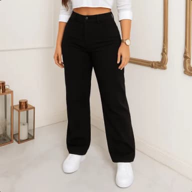 Calça Jeans Wide Leg Feminina Cintura Alta Sem Lycra Stillge