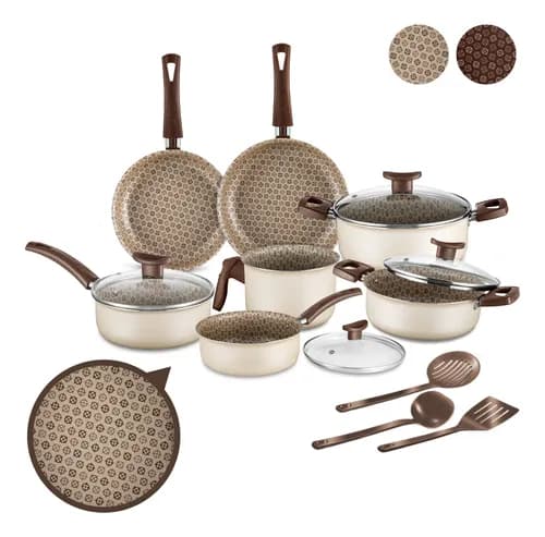 Jogo de Panelas Antiaderente 10 Peças Prime Alumínio Teflon