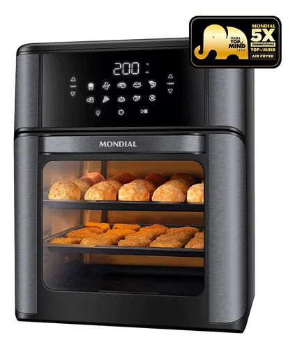 Fritadeira Elétrica Afon-12l-bg Forno Oven 12 Litros Preto Mondial 127v