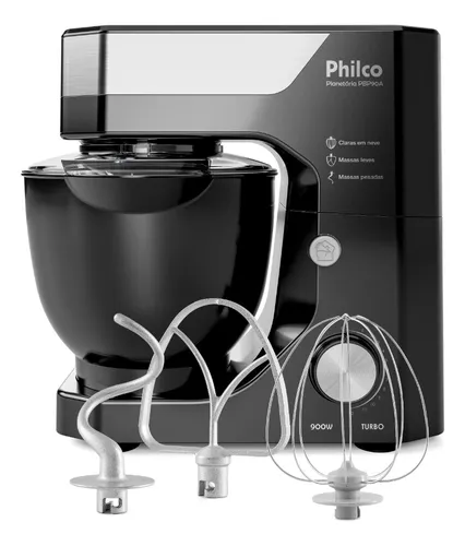 Batedeira Planetária Philco Pbp90a 5l 12 Velocidades 900w Preto 127v 60