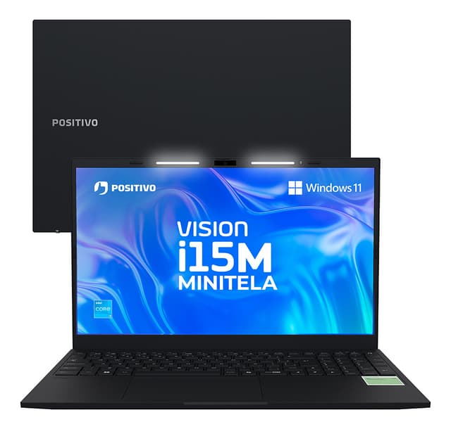 Notebook Positivo Vision i15M Intel Core I3 N300 8gb 512gb SSD Wi-fi 6 Windows 11 - Tela 15,6" Full HD Ips Antirreflexo – Minitela - Permite Upgrade de Memória Ram e SSD – Preto