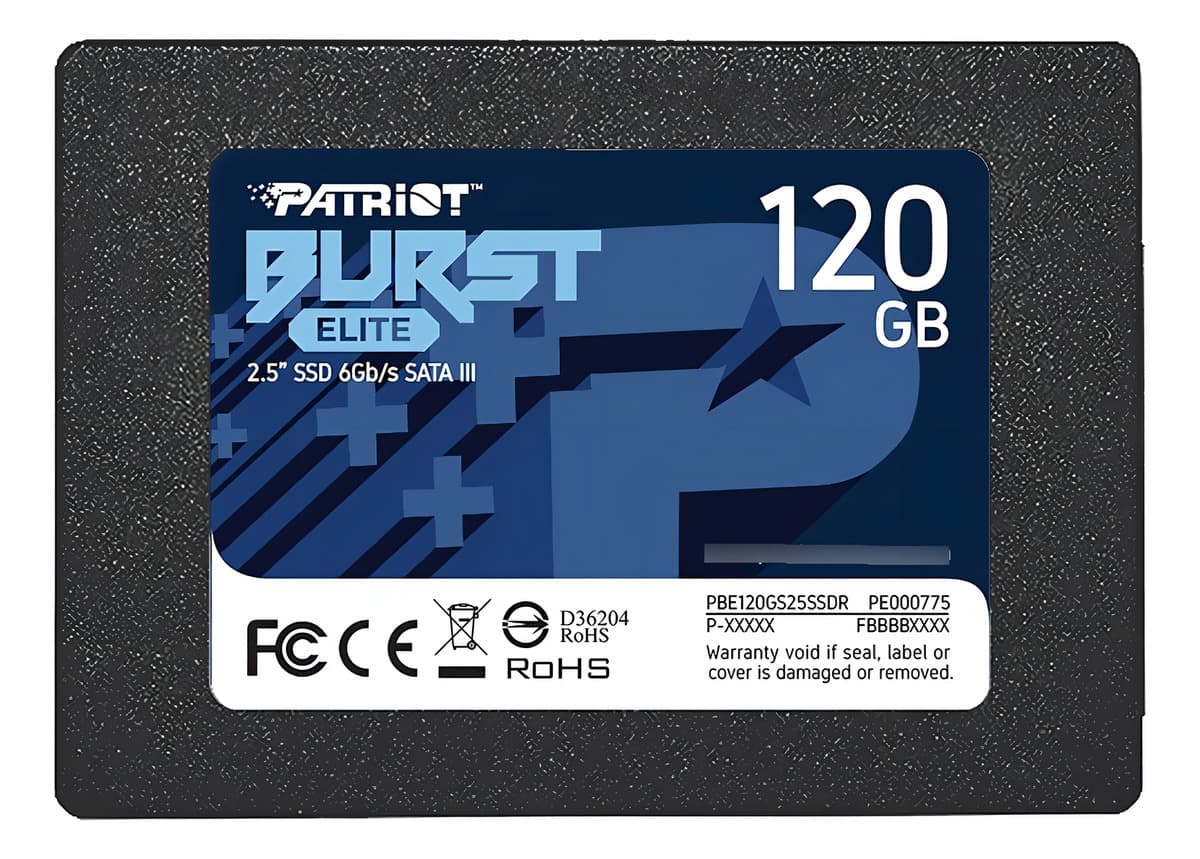 SSD Disco Sólido Interno Sata Iii 2,5" 120gb Burst Elite Patriot para Computador Notebook Cor Preto
