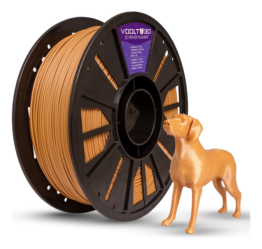 Voolt3D Pla Filamento 1.75mm Premium 1kg Cor Marrom Caramelo