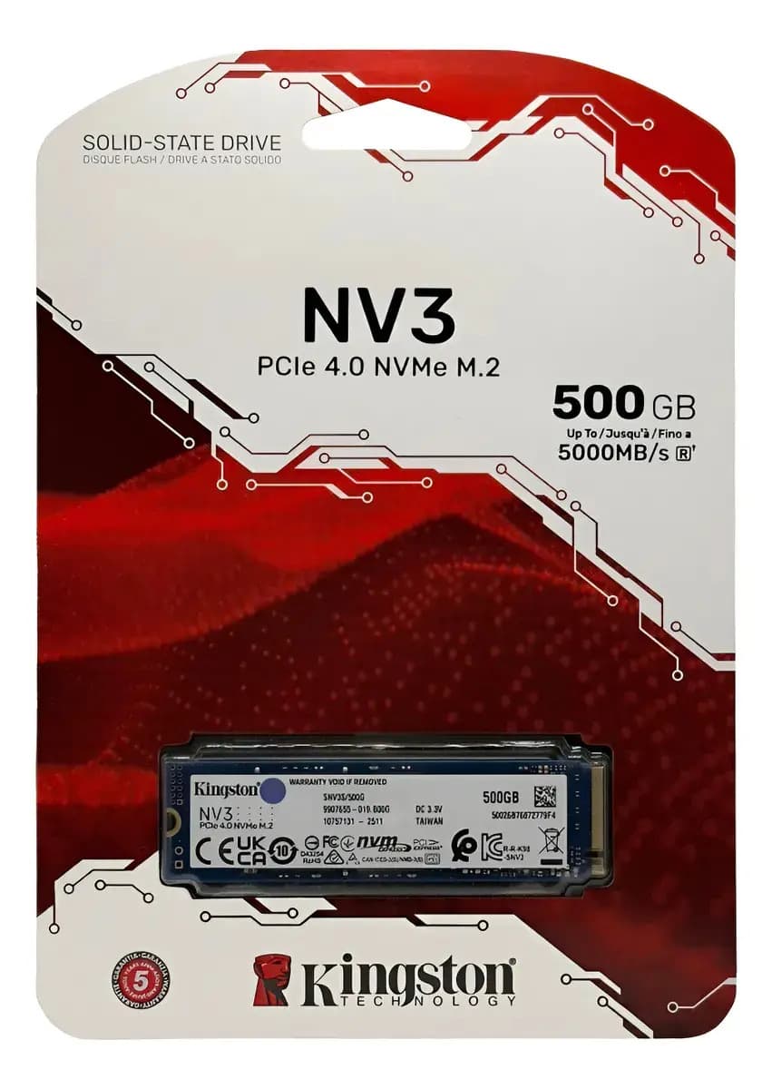 SSD Kingston Nv3 500gb M2 2280 Nvme PCIe 4.0 Gen 4x4 Ultra Rápido