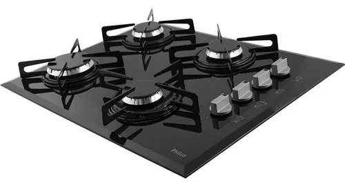 Cooktop Philco Cook Chef 4b Vidro Bisotê Preto 127/220v