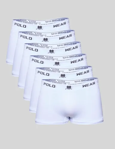 Kit 6x1 Cueca Polo Wear Boxer Microfibra Basic Branco Liso M
