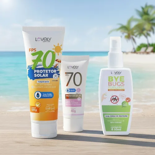 Kit Protetor Solar Fps 70 Facial Corporal + Repelente