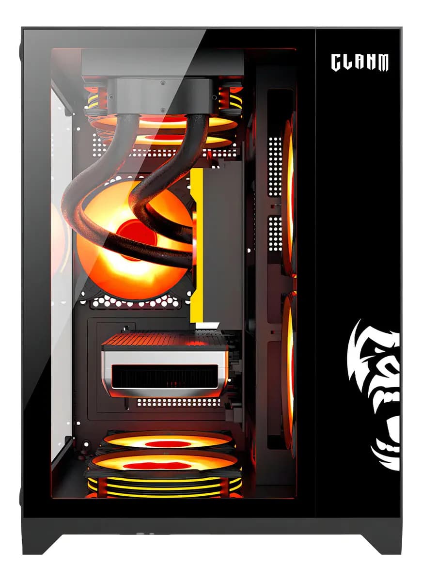 Gabinete Gamer Aquario Clanm Grodd Night Lateral de Vidro Temperado
