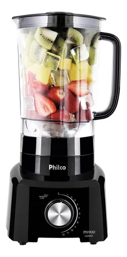 Liquidificador Philco 1200w 3l 12 Velocidades Preto Ph900 220v