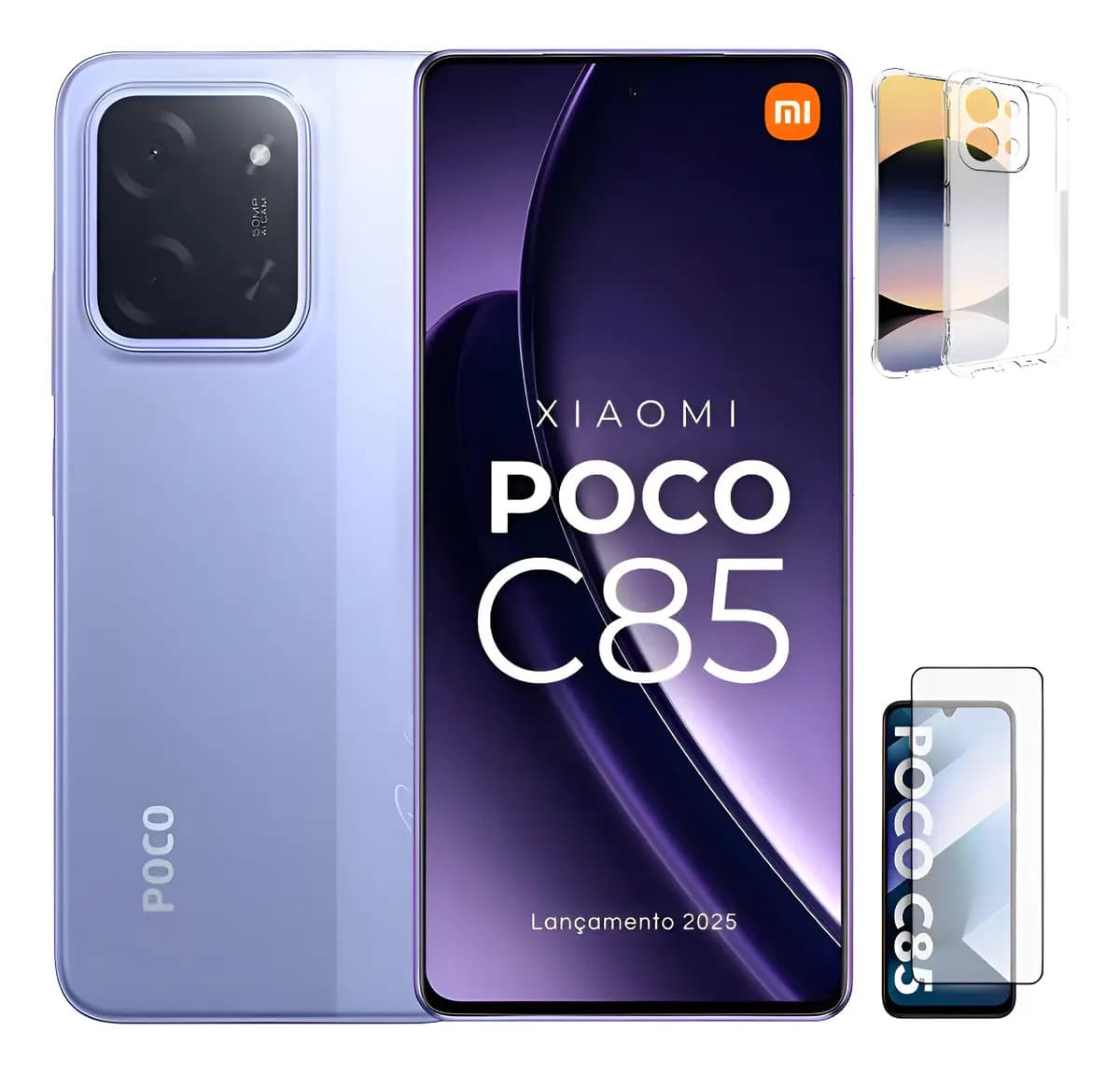 Xiaomi POCO C85 256gb 8gb Ram Global Pelicula + Capinha Cor Violeta-Claro