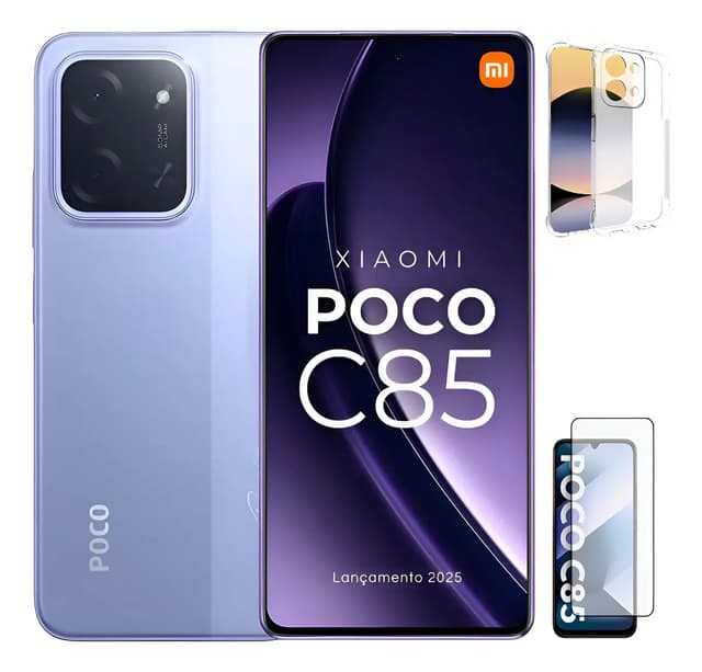 Xiaomi POCO C85 256gb 8gb Ram Global Pelicula + Capinha Cor Violeta-Claro