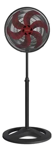 Ventilador de Pé Ventisol Ventilador de Coluna Turbo 6 10037 Turbo com 6 Pás de Plástico Vermelho Estrutura Preto, 40cm de Diâmetro 60 Hz 40 Cm 127v