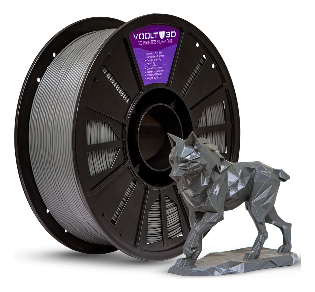 Voolt3D Pla Filamento 1.75mm Premium Alto Teor de Pureza 1kg Cores Cor Cinza Grafite