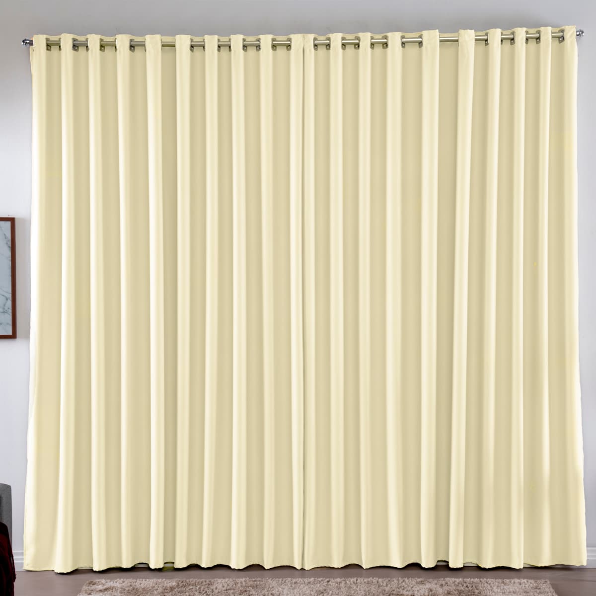 Cortina 4,00x2,50 Metros Blackout Blecaute Palha Corta Luz em Tecido Grosso para Quarto e Sala Casa Laura Enxovais