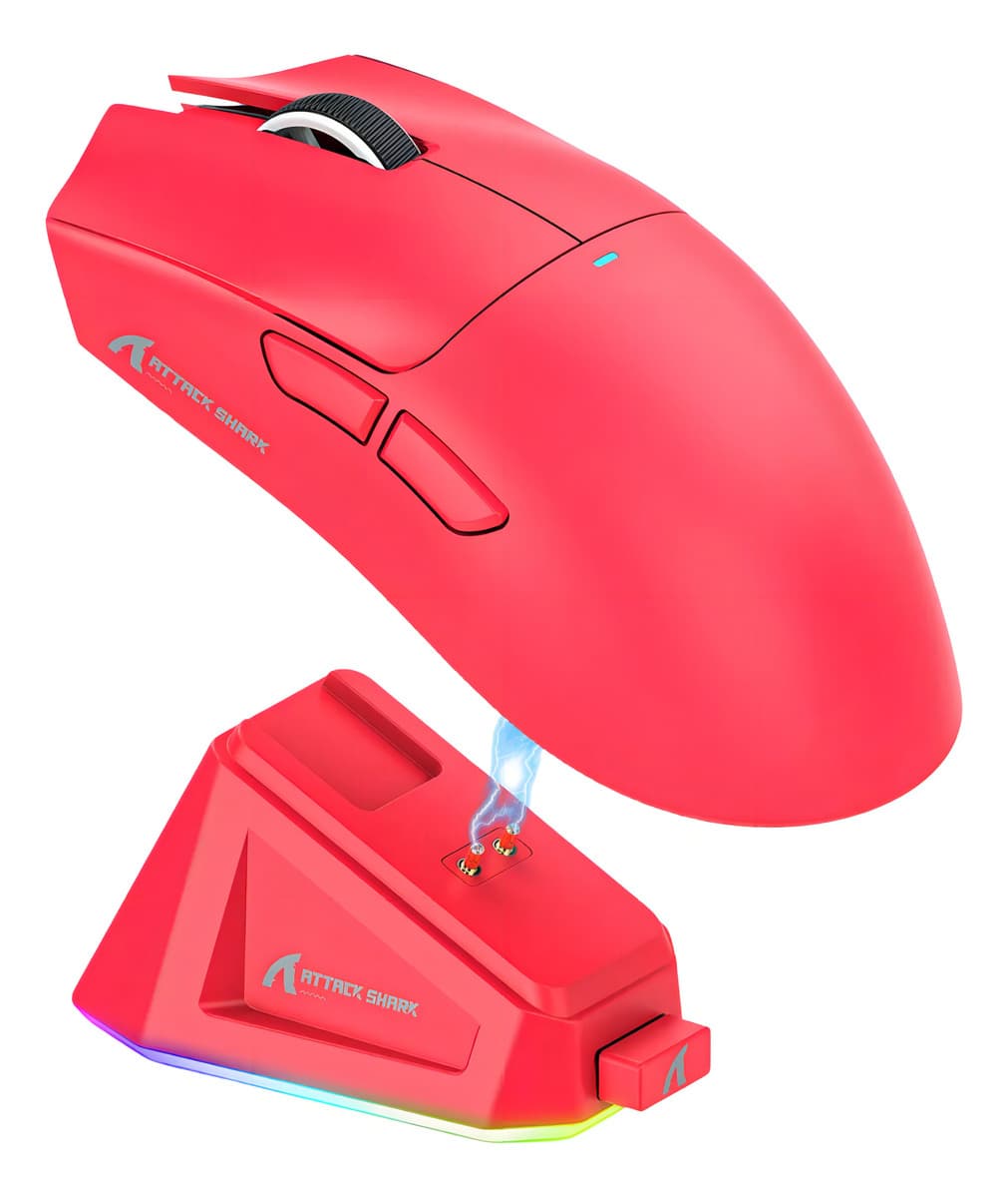 Mouse Gamer Attack Shark X11 Tri Mode 22000 Dpi Vermelho
