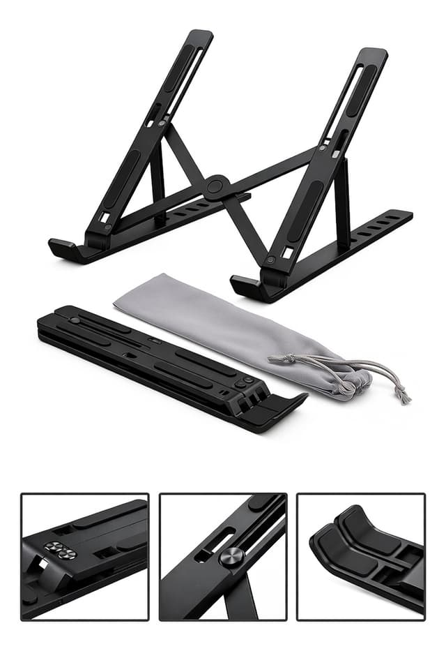 Base Suporte para Notebook Alumínio Portátil Articulado Dobrável Tablet Laptop Mesa Davely