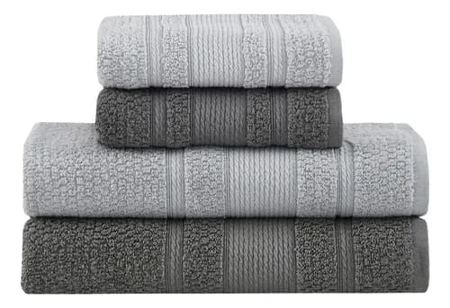 Jogo de Toalhas Buddemeyer Bella Extra Soft Banho 4 Grafite/cinza Lisa