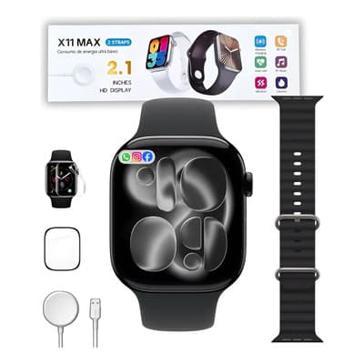 Smartwatch para Android Samsung Xiaomi Feminino Masculino Preto