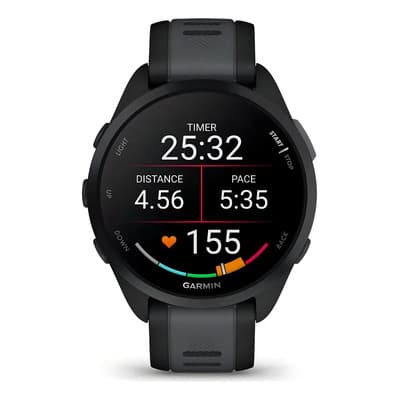 Gps Garmin Forerunner 165 Music Preto e Cinza 010-02863-30 Pulseira Cinza-escuro Desenho da Pulseira Silicone