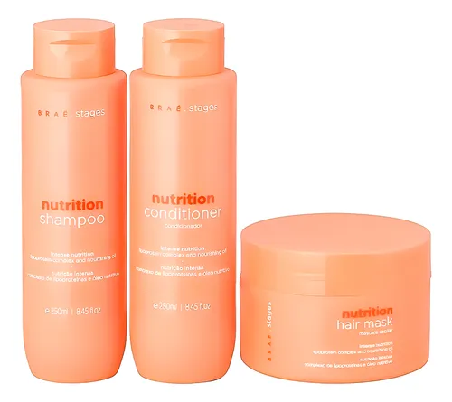 Braé Kit Stages Nutrition Shampoo + Condicionador + Máscara