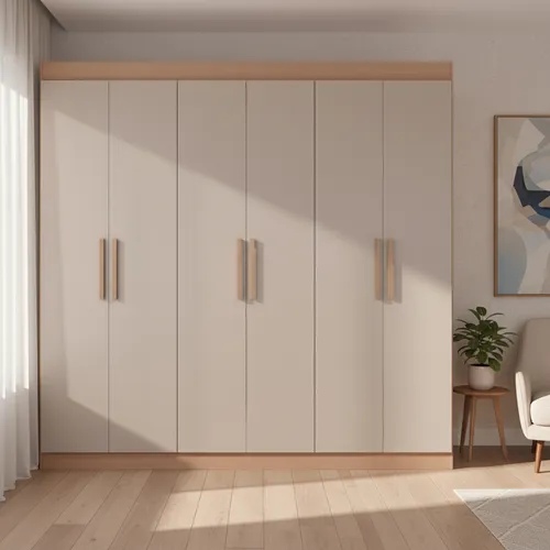 Guarda-roupa Casal Bartira Ville com 6 Portas e 2 Gavetas Cor Avelã com Cappuccino