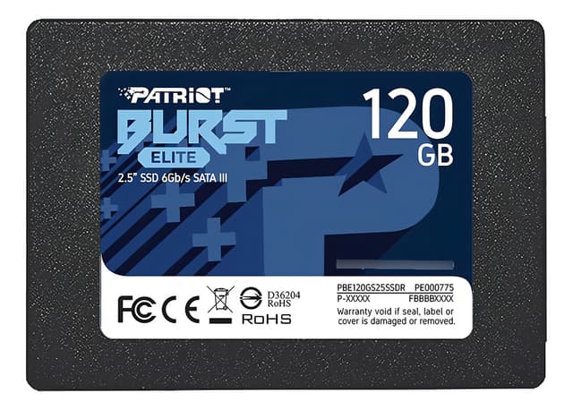SSD Disco Sólido Interno Sata Iii 2,5" 120gb Burst Elite Patriot para Computador Notebook Cor Preto