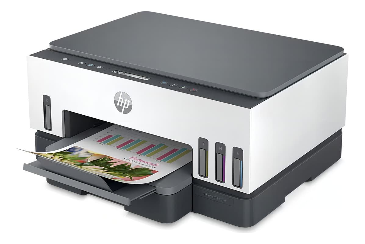 Impressora Multifuncional HP Smart Tank 724 Tanque de Tinta Colorida Wi-Fi Scanner Duplex Branco (2g9q2a)