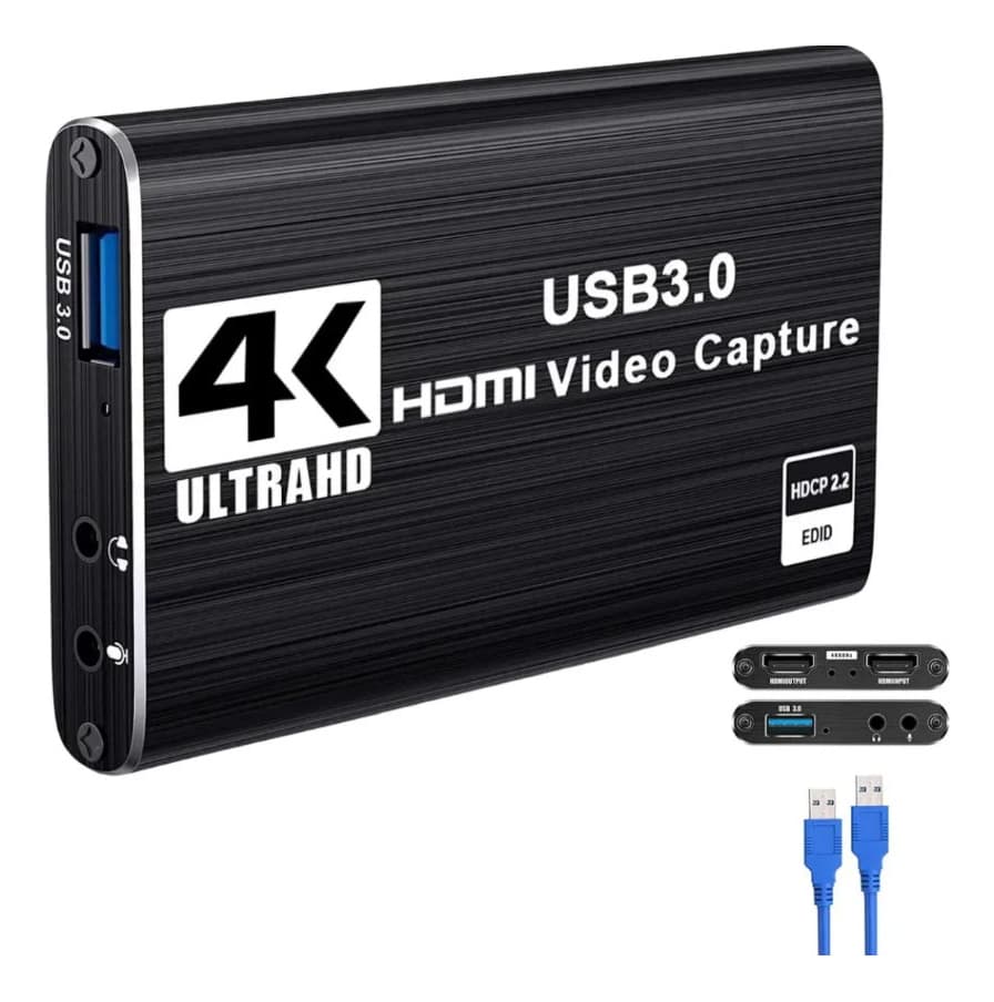 Placa de Captura 4K USB 3.0 HD 60 Fps Full HD 1080p Preto